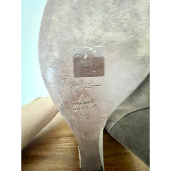 Joie Suede Leather Lace Up Open Toe Wedge Heel Booties Brown Women's Size 39/8.5 - Picture 7 of 7